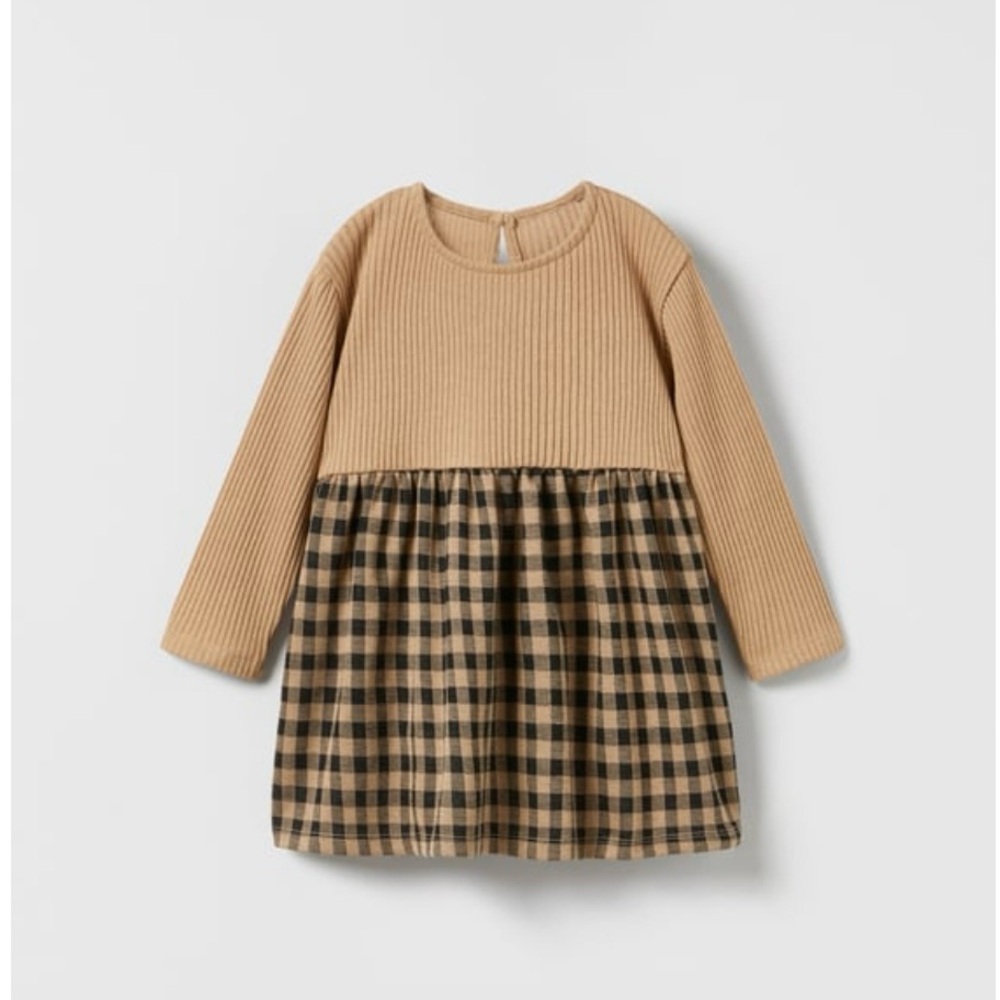 Zara Kids Brown Plaid Dress - Size 18-24 Months